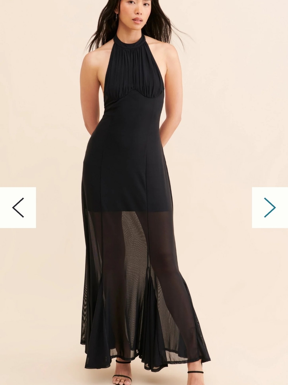 Sold By Anthropolige Let Me Be Knit Halter Maxi Dress Black Sheer Maxi NWOT